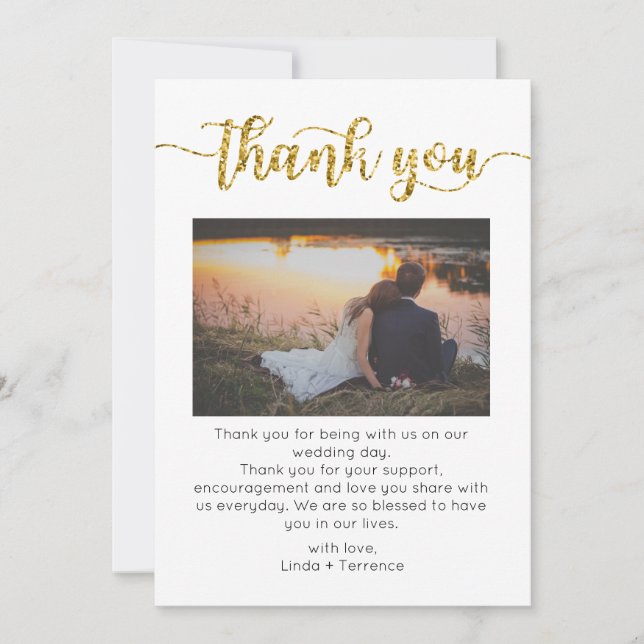 Thank You Card, Script Thank You Card, Photo (Front)