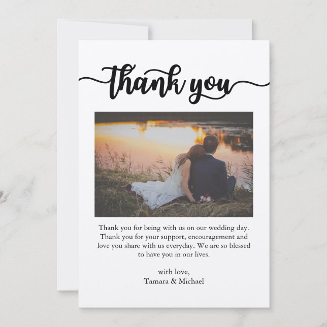 Thank You Card, Script Thank You Card, Photo Card (Front)