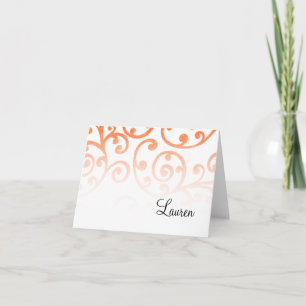 Thank You Card Scroll Pattern Orange