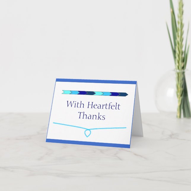 Thank You Card - Shades of Blue (Front)