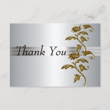 Thank You Card Silver by invitesnow at Zazzle