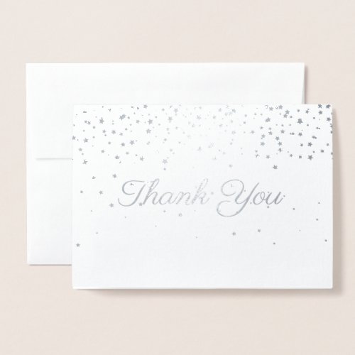 Thank You Card Silver Foiled