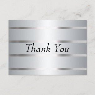 Thank You Card Silver Lines