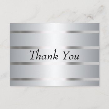 Thank You Card Silver Lines by invitesnow at Zazzle