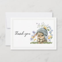 Thank You Card Simple Little Bunny