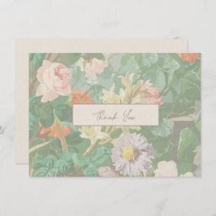 Thank You Card Simple Modern Wild Flowers