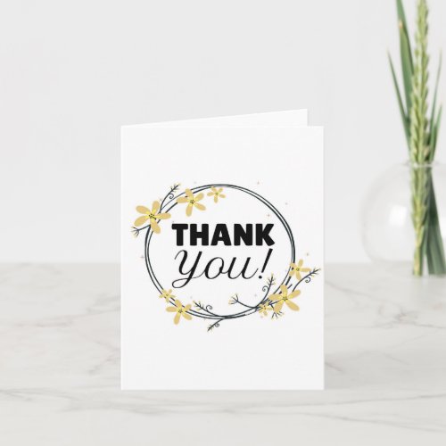 Thank You Card Simple Wreath Downloadable Card