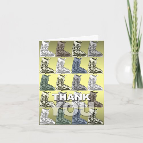 Thank You Card Ski Boot Pattern