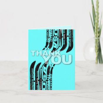 Thank You Card Ski Snow Blade by pixibition at Zazzle