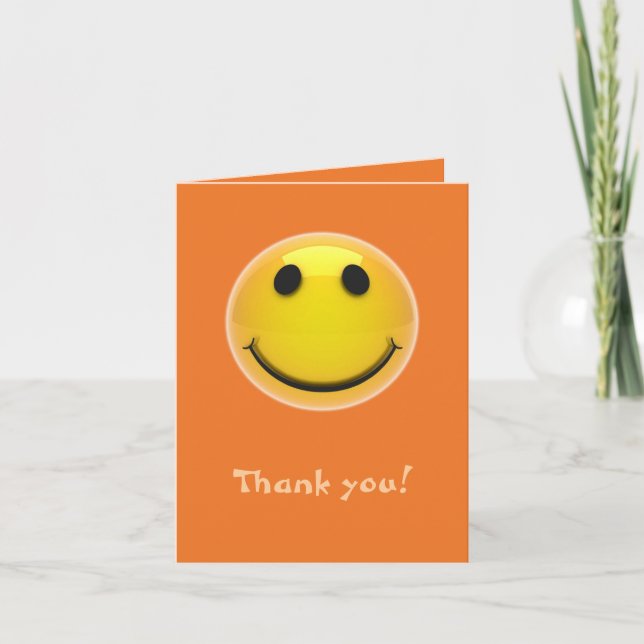 Thank you card - smiling on orange (Front)