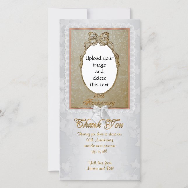 Thank you card special occasion with photo 50th (Front)