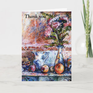 Thank you card /still life with oranges and asters
