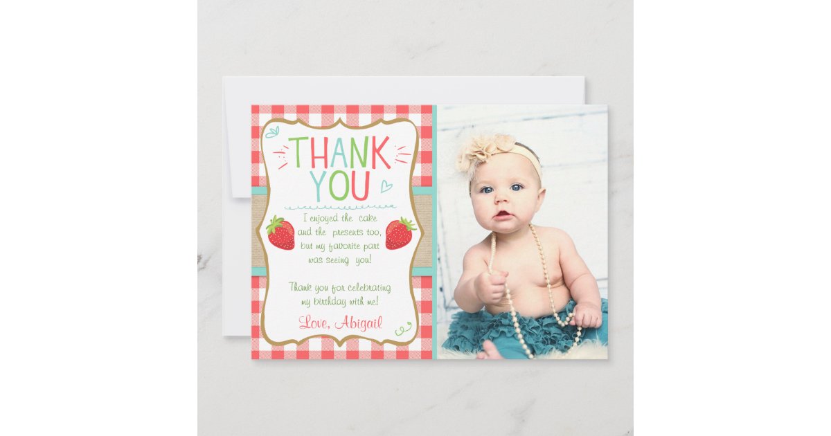 Funky Script Wedding Thank You Card - Berry Berry Sweet