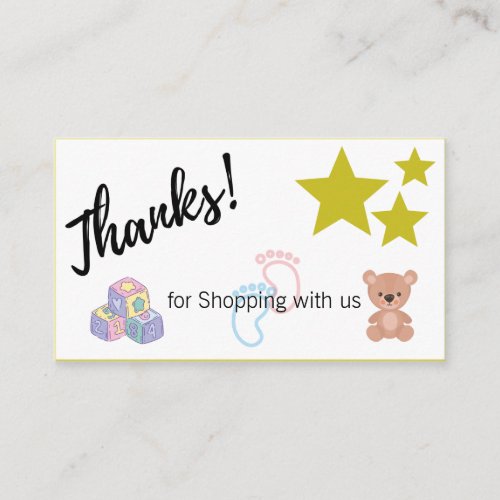Thank you Card Template Shop Packaging insert card