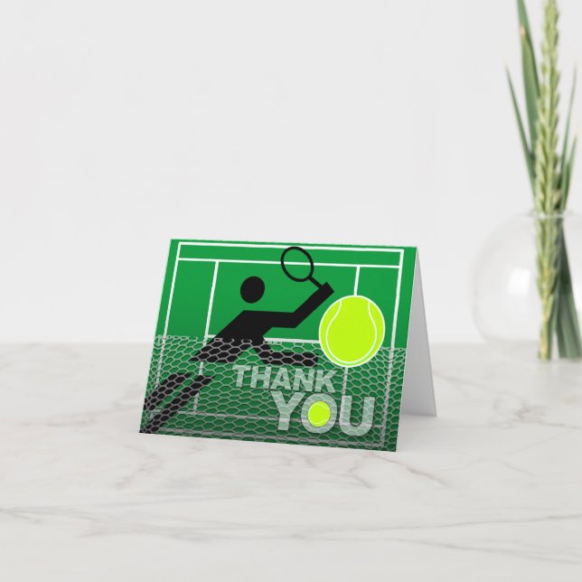 Thank You Card Tennis Player (Front)
