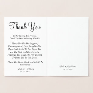 Thank you card, thank you wedding card