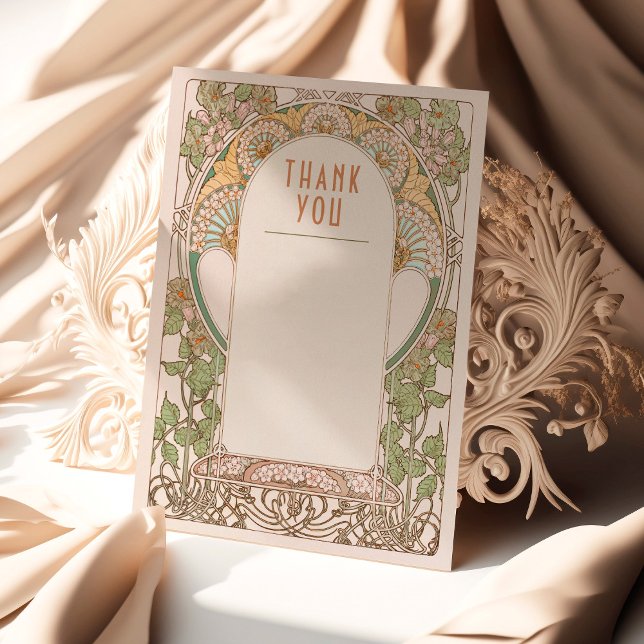 Thank You Card Vintage Art Nouveau Wedding Insert (Creator Uploaded)