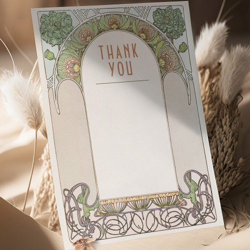 Thank You Card Vintage Art Nouveau Wedding Insert