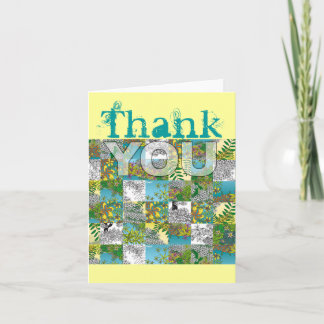 Thank You Card Vintage Garden