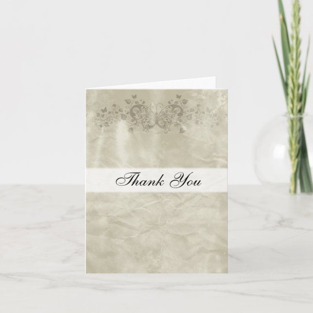 Thank you card Vintage Paper Butterfly (Front)