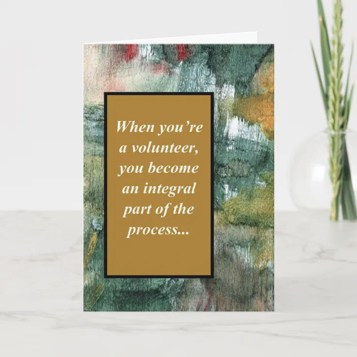 Thank You Card Volunteer Zazzle