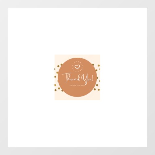 Thank You Card – Warm Heart Purchase Appreciation  Wall Decal