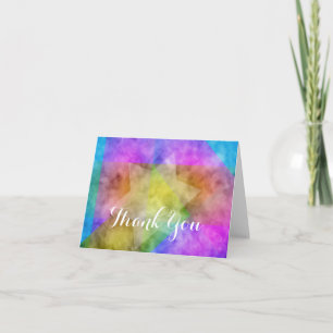 Thank You Card Watercolor Vibrant Colorful Star
