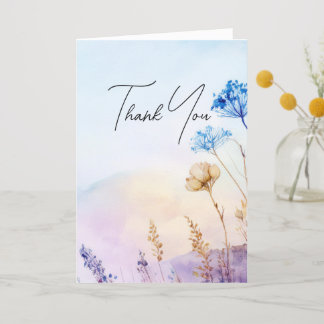 Thank you card, watercolour flowers