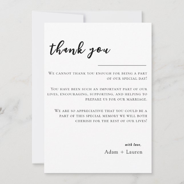 Thank You Card - Wedding (Front)