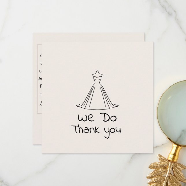 Thank you Card Wedding dress Silhouette Collection (Front/Back In Situ)