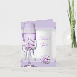 Thank You Card Wedding Lavender Purple Lilac 3