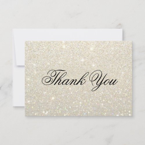 Thank You Card _ White Gold Glit Fab