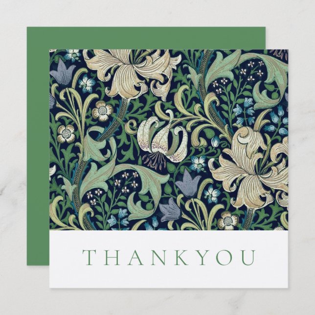 THANK YOU CARD : WILLIAM MORRIS : HONEYSUCKLE (Front/Back)