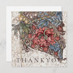 THANK YOU CARD : WILLIAM MORRIS HONEYSUCKLE +TULIP