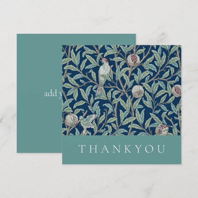 THANK YOU CARD : WILLIAM MORRIS : POMEGRANATES (Front/Back)