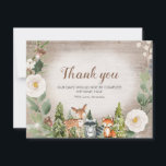 Thank you Card Winter Woodland Animal White Floral<br><div class="desc">Thank you Card Winter Woodland Animal White Floral</div>