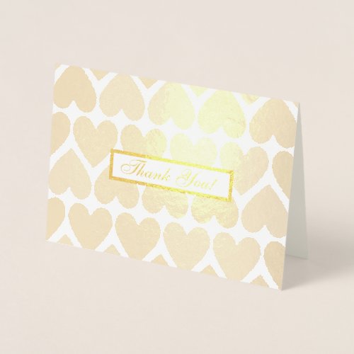 Thank You card with a Heart Pattern Background