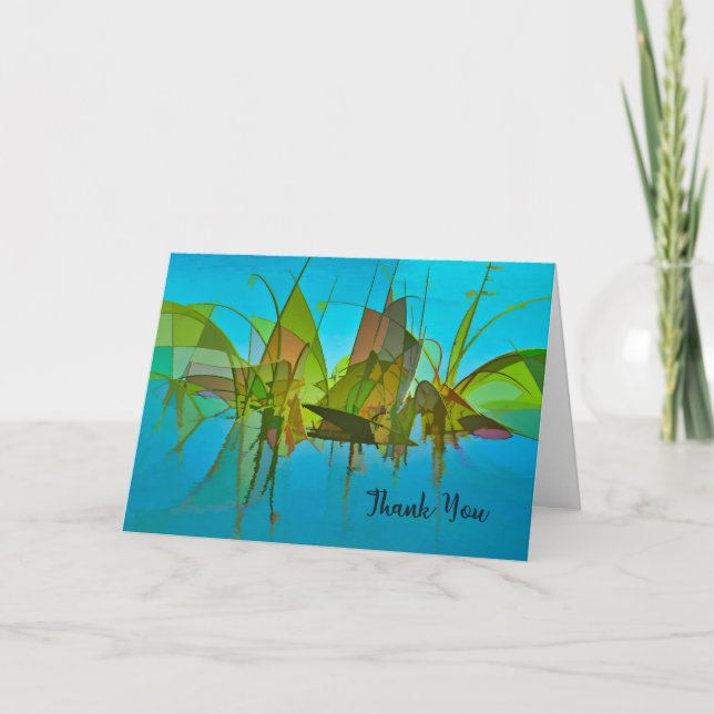 Thank You Card with Colorful Abstract Design (Front)