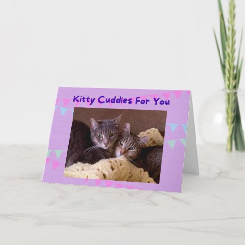 Thank You card with cuddly cats