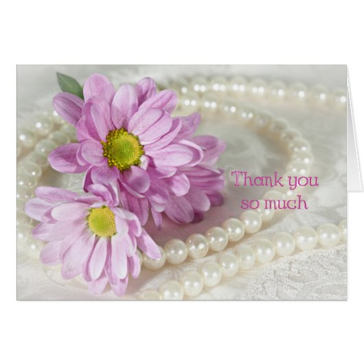 Thank You card with daisies (Front Horizontal)