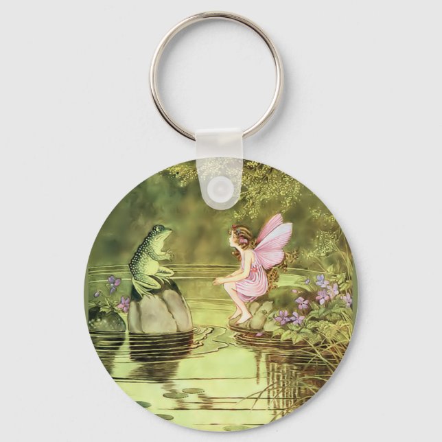 Thank You Card with Fairy and Frog Keychain (Front)