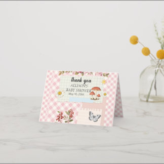 Thank You Card with Floral Accents & Custom Writin