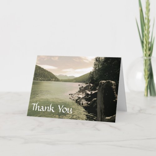 Thank You Card with Lake and Mountain View