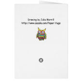 Thank you card with owl (Back)