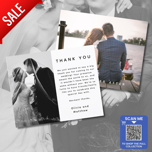 Thank You Card With Photo and Text Both Sides (TRANSFER to a FLAT CARD (5x7) Invitation to access a digital download version)