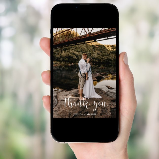 Thank You Card with Photo Blank Back (Front Digital)