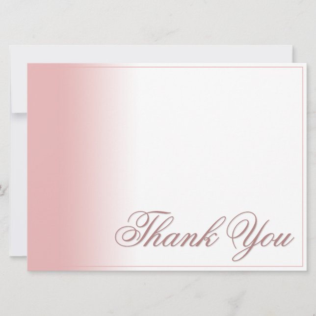 Thank you card with Pink gradient, writing & frame (Front)