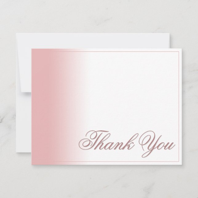Thank you card with Pink gradient, writing & frame (Front)