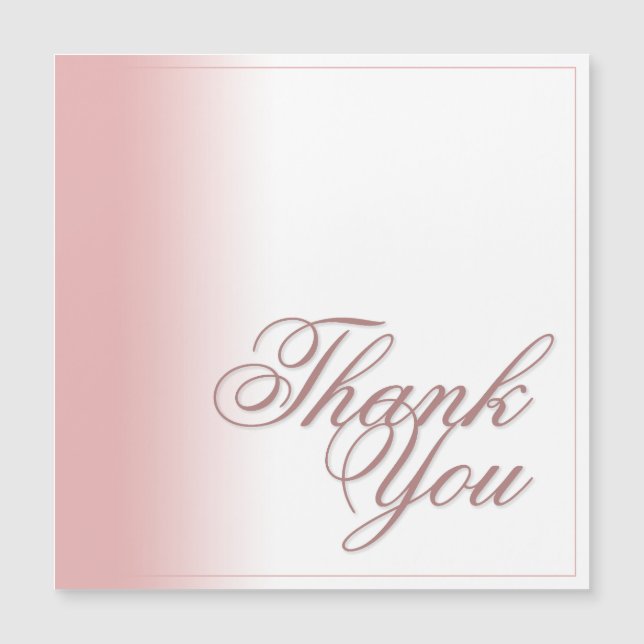 Thank you card with Pink gradient, writing & frame (Front)