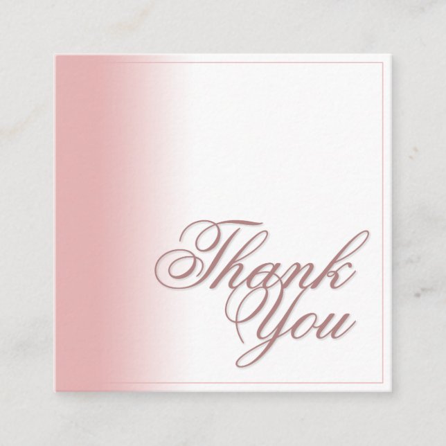 Thank you card with Pink gradient, writing & frame (Front)
